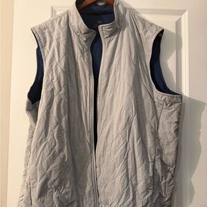 Peter Millar Light Gray Quilted Vest Reversible